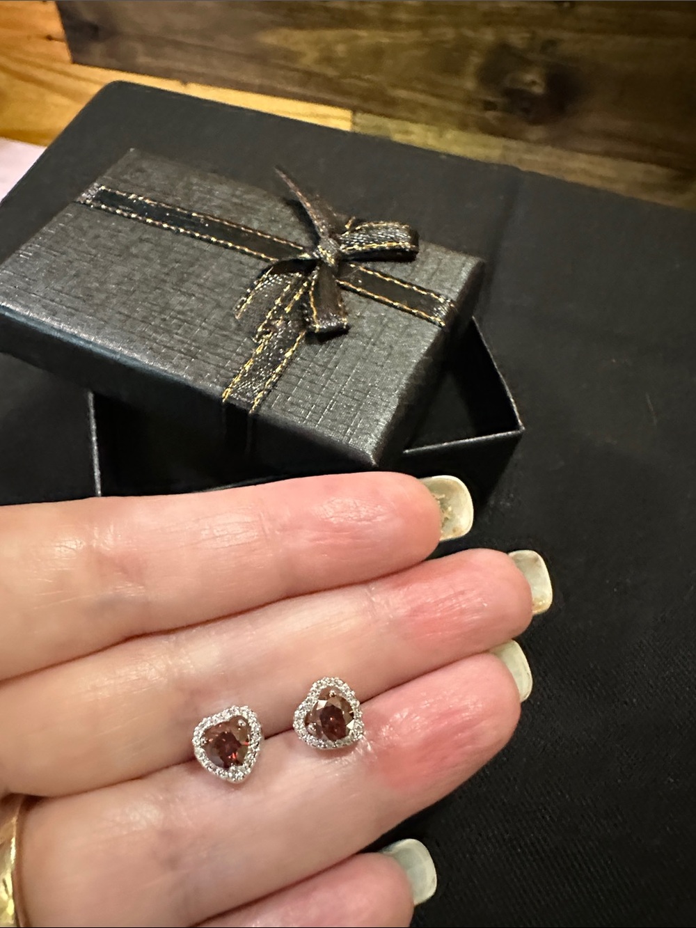 Moissanite- 925 1.0 ct garnet colored. Beautiful earrings